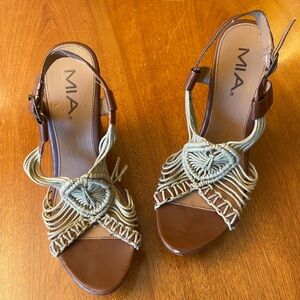 MIA Women's Macrame Cork Wedge Sandler